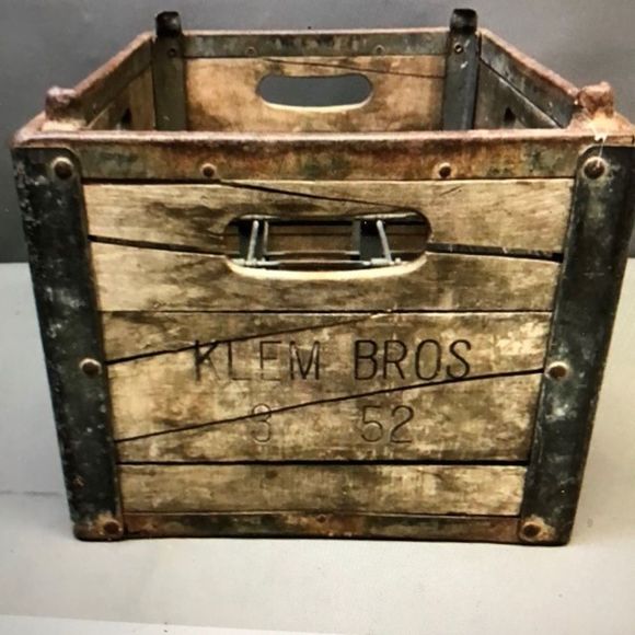 Vintage Milk Crate Klem Bros Original